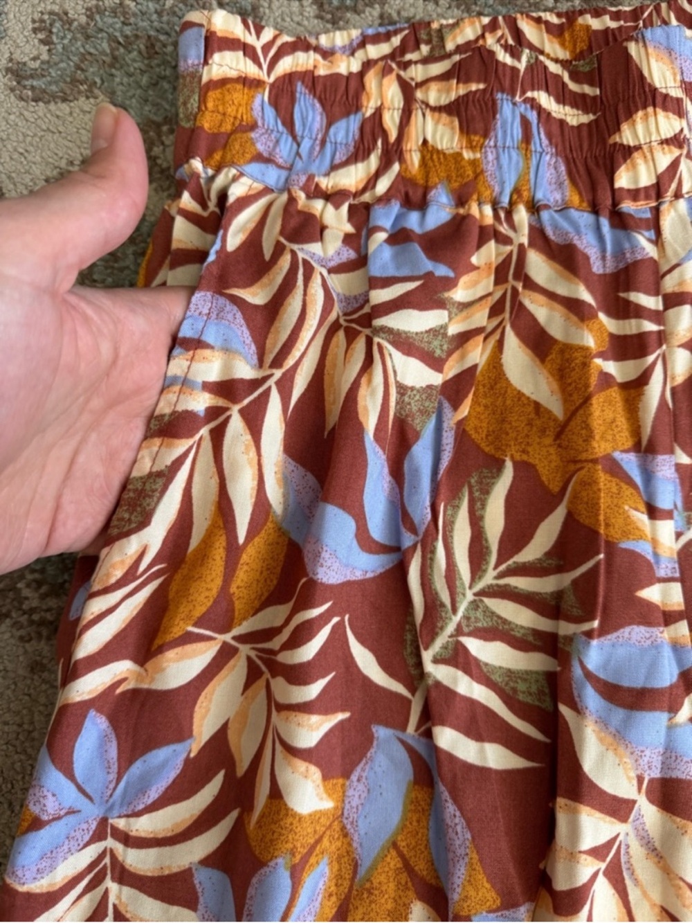 Billabong Flowy Wide Leg Colorful Pants with Pocket Size M Made in India Floral - Picture 5 of 6